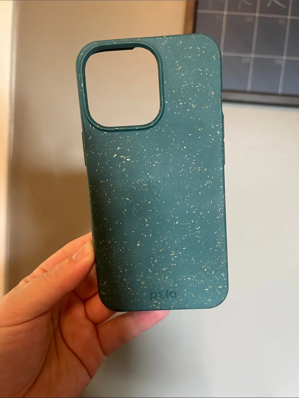 pela Speckled Teal Green Eco iPhone 13 Pro Case - Protective Biodegradable Cover